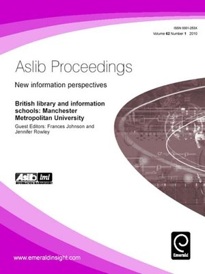 cover image of Aslib Proceedings: New Information Perspectives, Volume 62, Issue 1